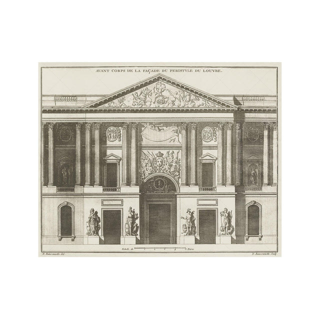 17th Century FACADE du LOUVRE Print - Foundry