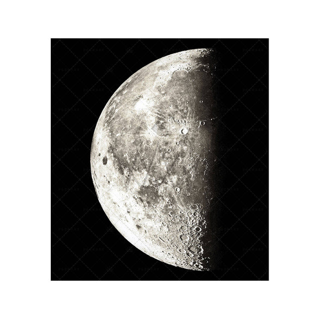 1896 MOON PHOTOGRAVURES - PHASE 03 - HALF MOON - Foundry