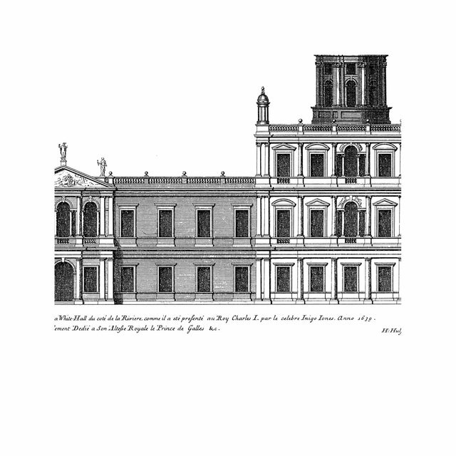 18TH C. PALACE ELEVATIONS #2 - Royal Palace at Whitehall Elevation - Foundry