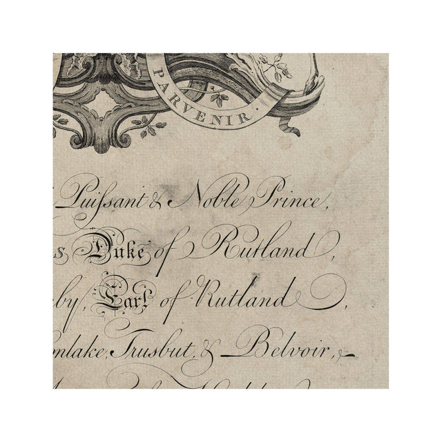 18th Century ENGLISH ARMORIAL ENGRAVING #02 - MANNERS CREST - Foundry