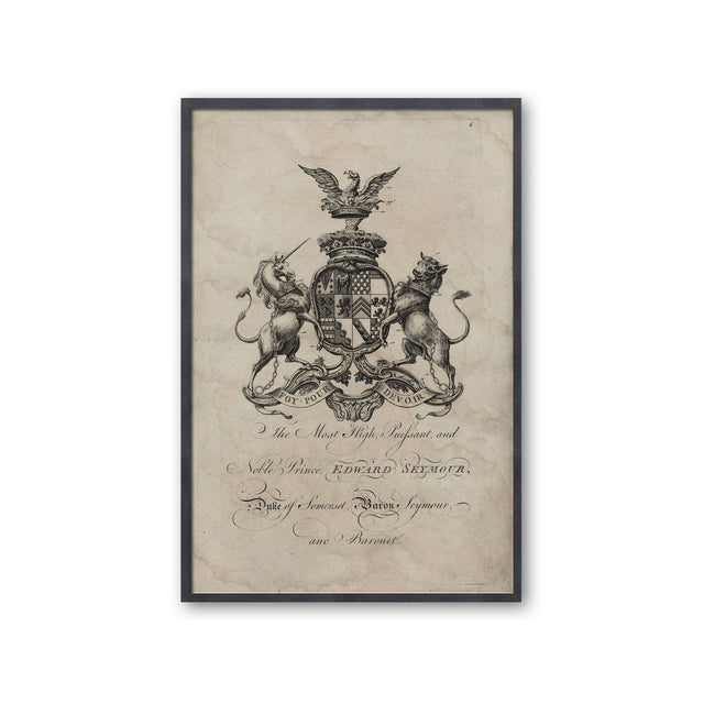 18th Century ENGLISH ARMORIAL ENGRAVING #03 - SEYMOUR CREST - Foundry