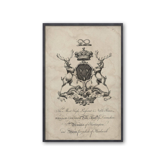 18th Century ENGLISH ARMORIAL ENGRAVING #04 - CAVENDISH CREST - Foundry