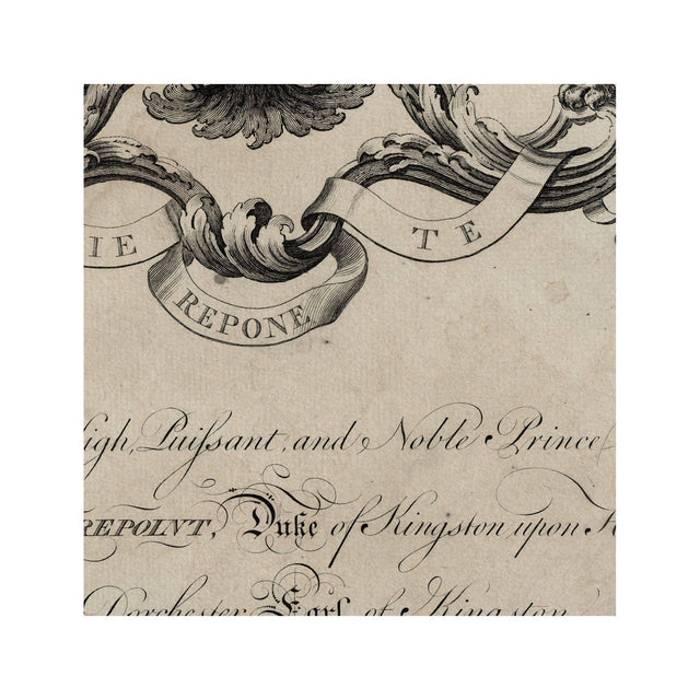 18th Century ENGLISH ARMORIAL ENGRAVING #05 - PIERREPOINT CREST - Foundry