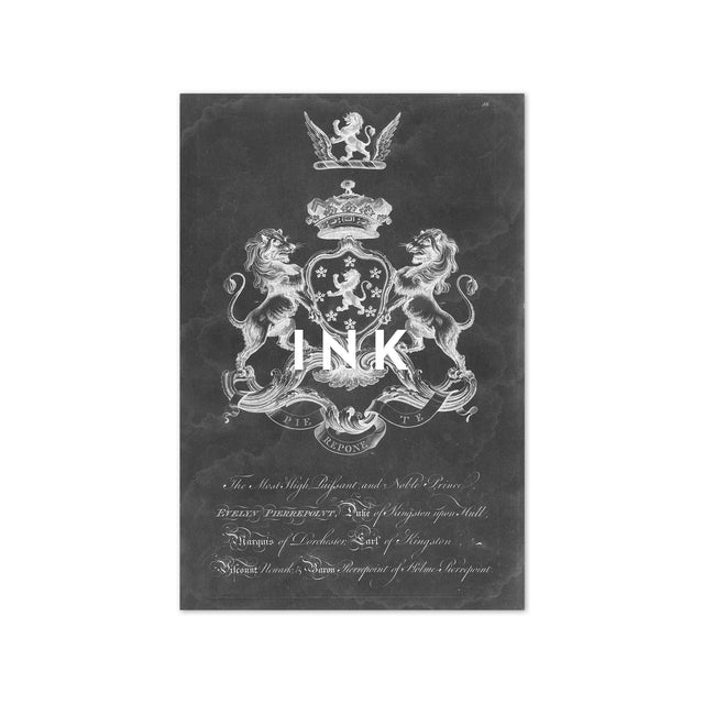 18th Century ENGLISH ARMORIAL ENGRAVING #05 - PIERREPOINT CREST - Foundry
