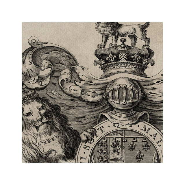 18th Century ENGLISH ARMORIAL ENGRAVING #06 - EDWARD AUGULTUS CREST - Foundry