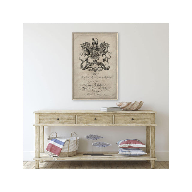18th Century ENGLISH ARMORIAL ENGRAVING #06 - EDWARD AUGULTUS CREST - Foundry