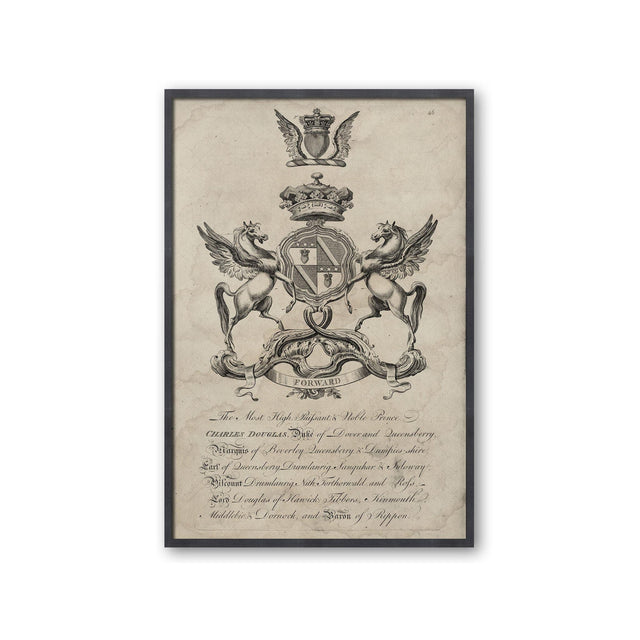 18th Century ENGLISH ARMORIAL ENGRAVING #08 - DOUGLAS CREST - Foundry