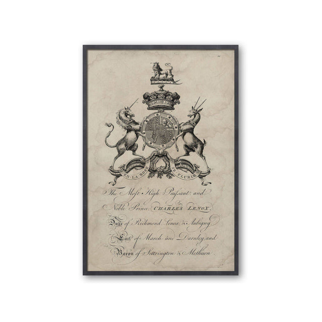 18th Century ENGLISH ARMORIAL ENGRAVING #09 - LENOX CREST - Foundry