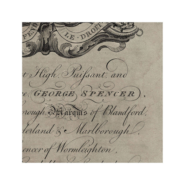 18th Century ENGLISH ARMORIAL ENGRAVING #11 - SPENCER CREST - Foundry