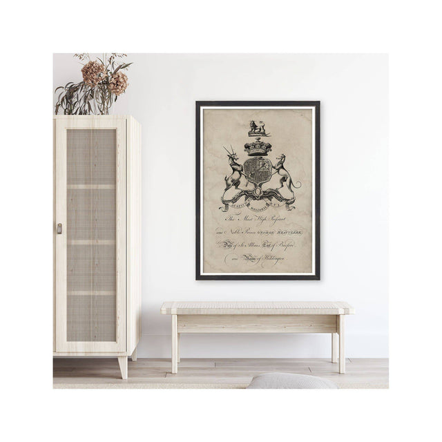 18th Century ENGLISH ARMORIAL ENGRAVING #12 - BEAUCLERK CREST - Foundry