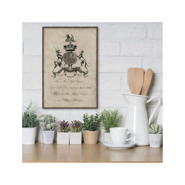 18th Century ENGLISH ARMORIAL ENGRAVING #12 - BEAUCLERK CREST - Foundry