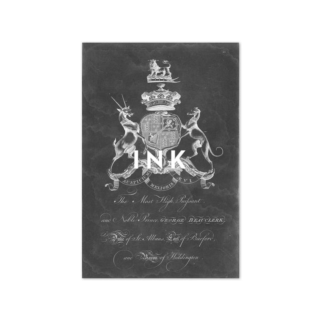 18th Century ENGLISH ARMORIAL ENGRAVING #12 - BEAUCLERK CREST - Foundry