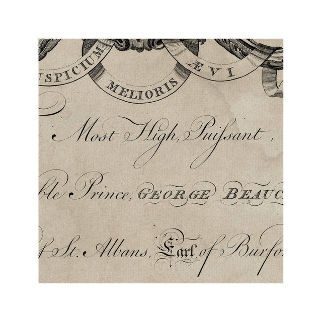 18th Century ENGLISH ARMORIAL ENGRAVING #12 - BEAUCLERK CREST - Foundry