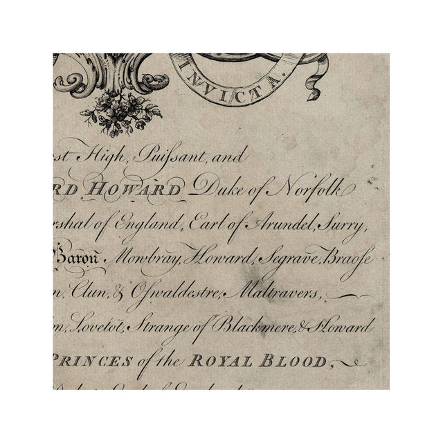 18th Century ENGLISH ARMORIAL ENGRAVING #13 - HOWARD CREST - Foundry