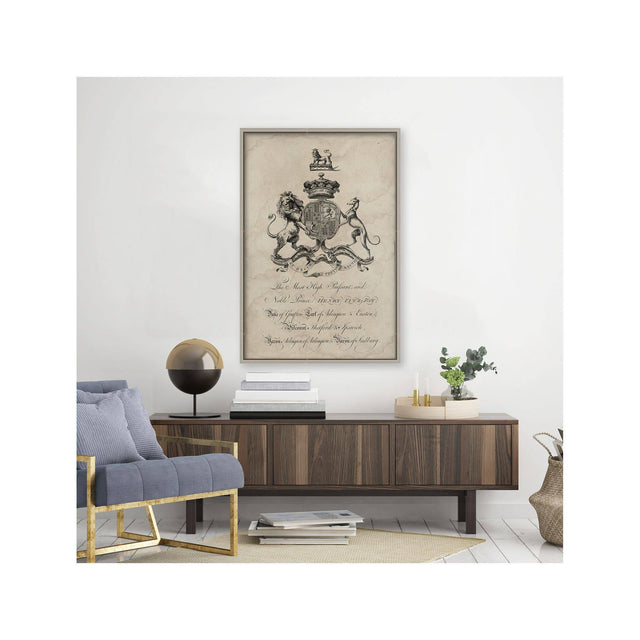 18th Century ENGLISH ARMORIAL ENGRAVING #16 - FITZROY CREST - Foundry