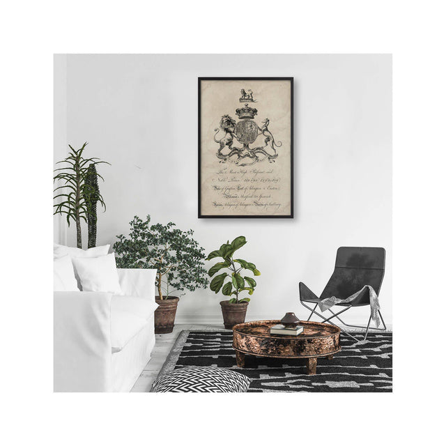 18th Century ENGLISH ARMORIAL ENGRAVING #16 - FITZROY CREST - Foundry