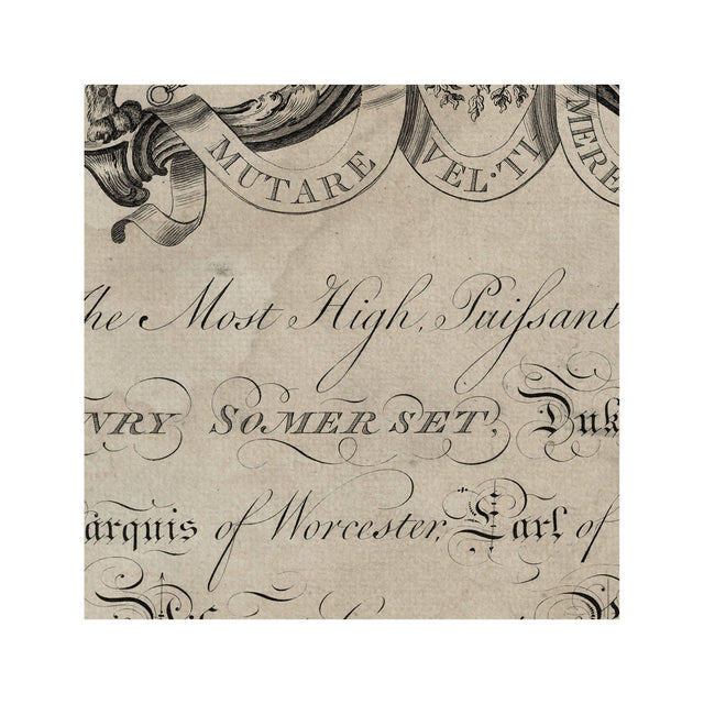 18th Century ENGLISH ARMORIAL ENGRAVING #17 - SOMERSET CREST - Foundry