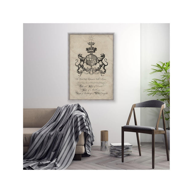 18th Century ENGLISH ARMORIAL ENGRAVING #20 - SACKVILLE CREST - Foundry