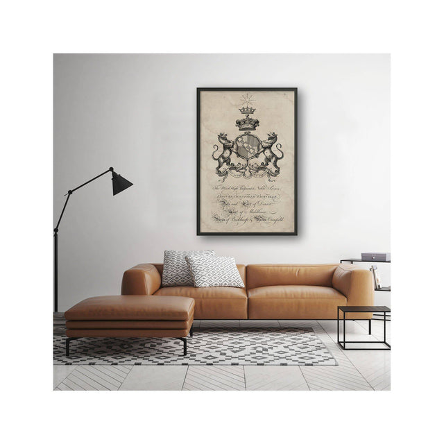 18th Century ENGLISH ARMORIAL ENGRAVING #20 - SACKVILLE CREST - Foundry