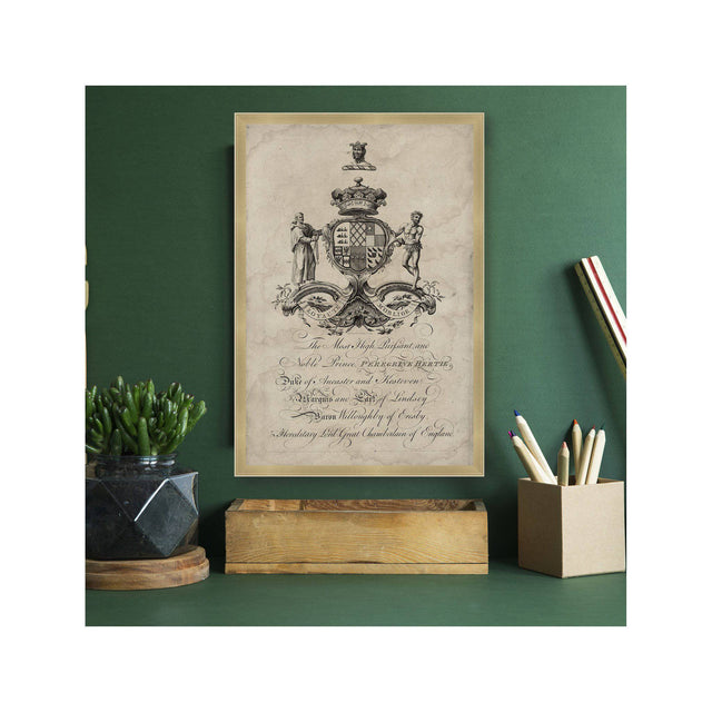 18th Century ENGLISH ARMORIAL ENGRAVING #21 - PEREGRINE CREST - Foundry