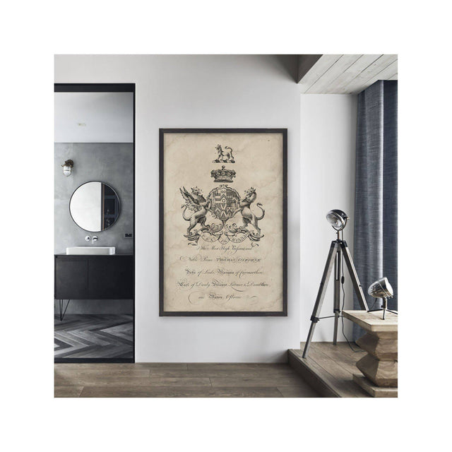 18th Century ENGLISH ARMORIAL ENGRAVING #22 - OSBORNE CREST - Foundry