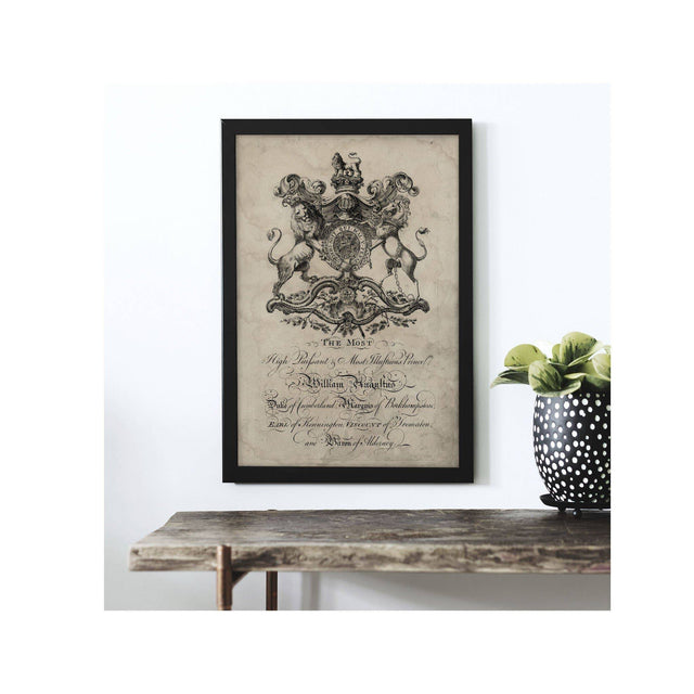 18th Century ENGLISH ARMORIAL ENGRAVING #24 - WILLIAM AUGULTUS CREST - Foundry