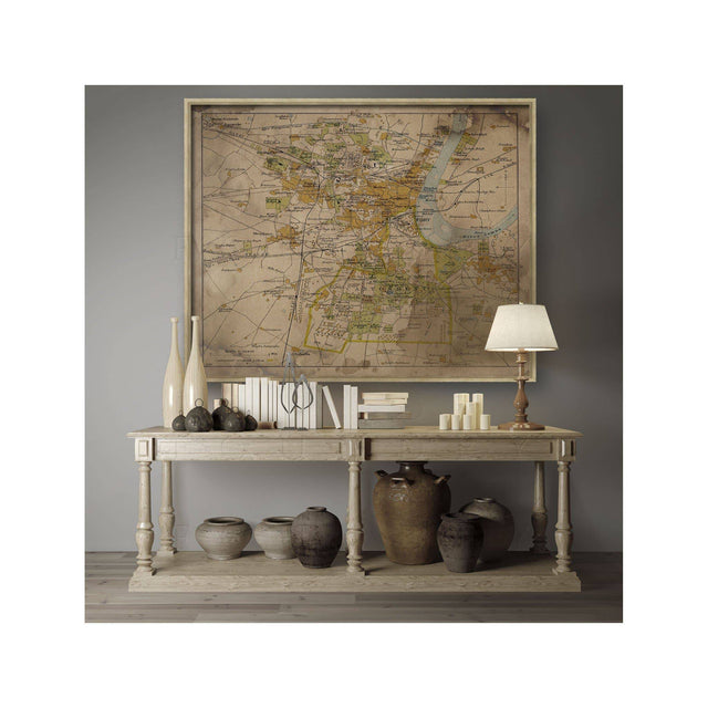 AGRA, INDIA Map, Circa 1897 - Foundry