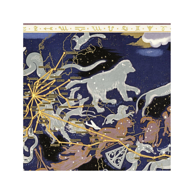 AIR FRANCE CELESTIAL PLANISPHERE Map, circa 1939 - Foundry