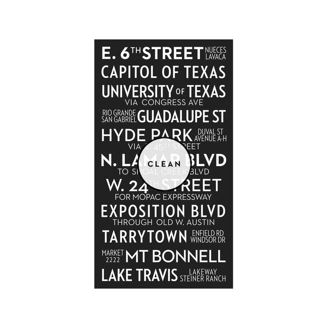 AUSTIN TEXAS Bus Scroll - 6TH STREET - Foundry