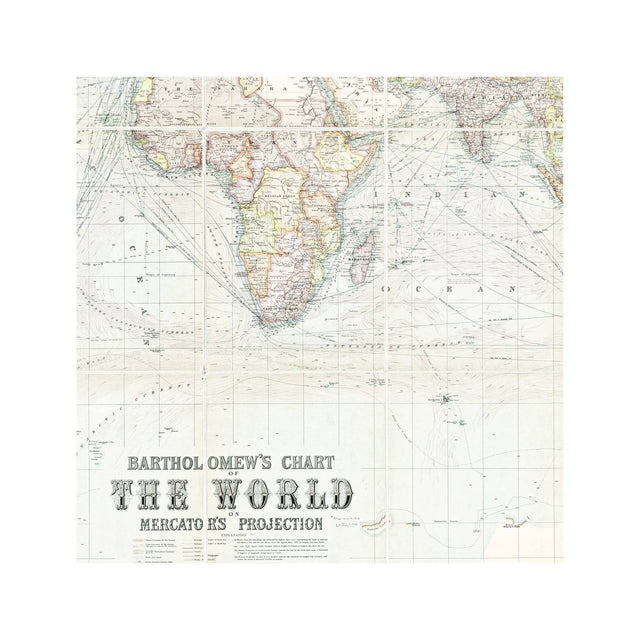 BARTHOLOMEW'S CHART of the WORLD on MERCATORS PROJECTION - Foundry
