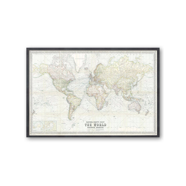 BARTHOLOMEW'S CHART of the WORLD on MERCATORS PROJECTION - Foundry