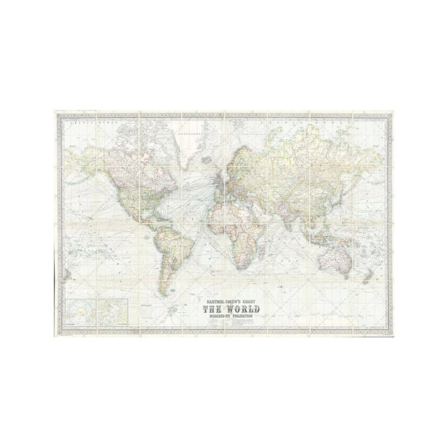 BARTHOLOMEW'S CHART of the WORLD on MERCATORS PROJECTION - Foundry