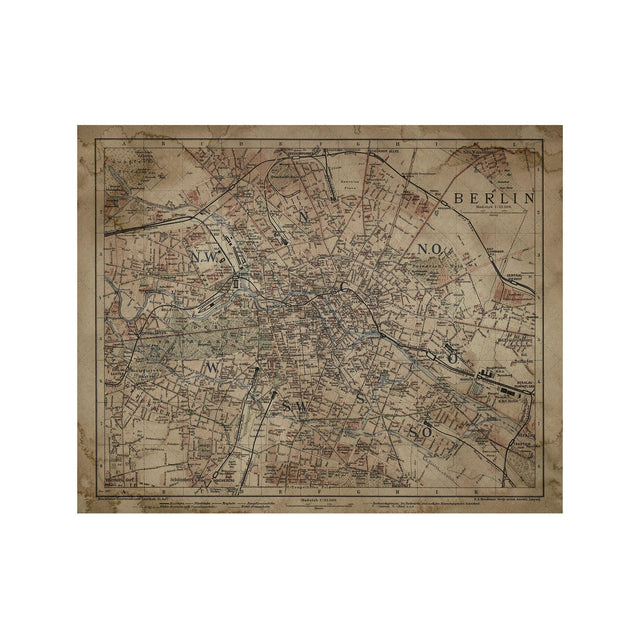 BERLIN, GERMANY - MAP of 1895 - Foundry