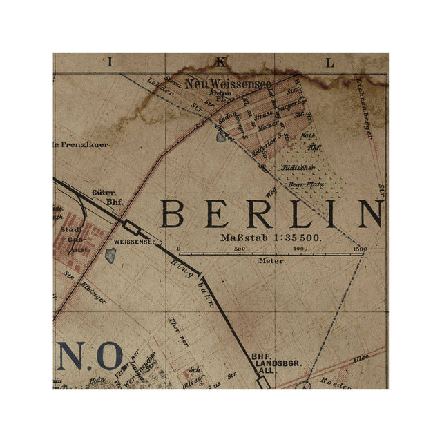 BERLIN, GERMANY - MAP of 1895 - Foundry