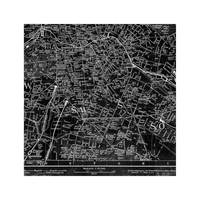 BERLIN, GERMANY - MAP of 1895 - Foundry