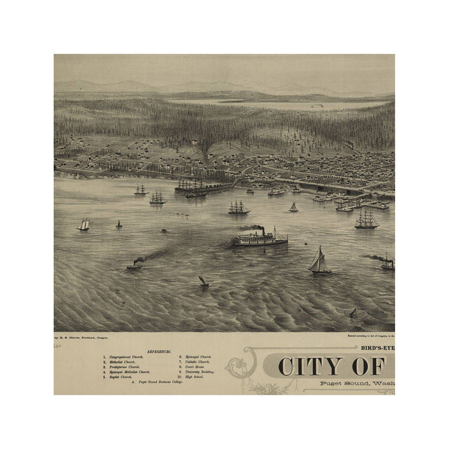 BIRD'S EYE VIEW of the CITY of SEATTLE - Foundry