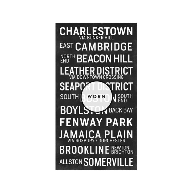 BOSTON MASSACHUSETTS Bus Scroll - CHARLESTOWN - Foundry