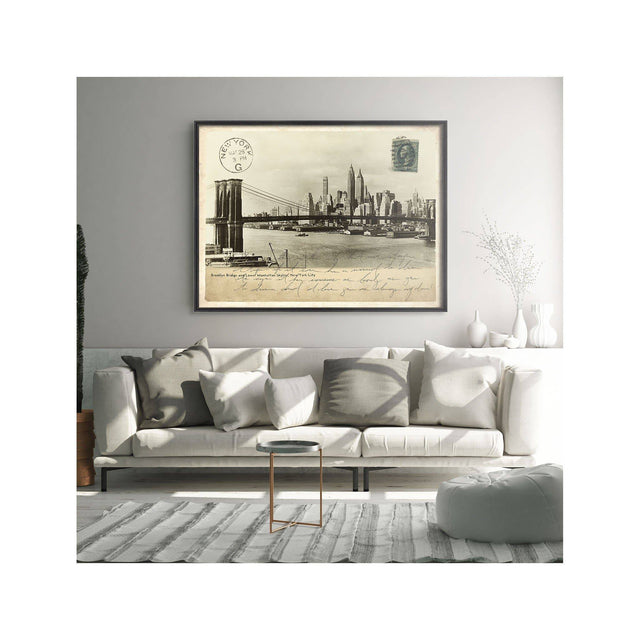 BROOKLYN BRIDGE & LOWER MANHATTAN SKYLINE Postcard - Foundry