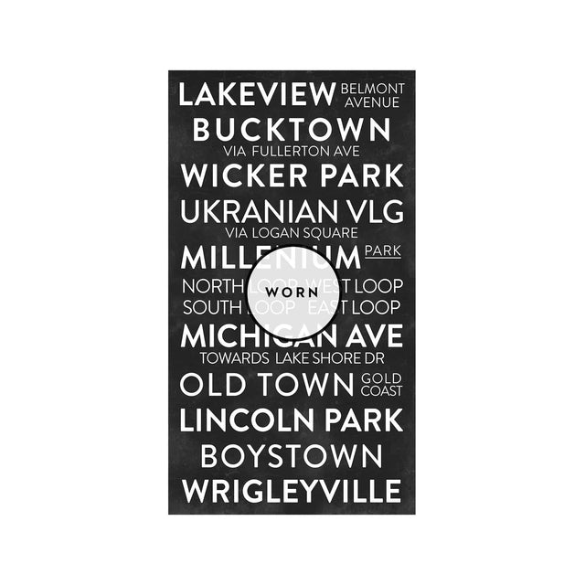 CHICAGO ILLINOIS Bus Scroll - LAKEVIEW - Foundry
