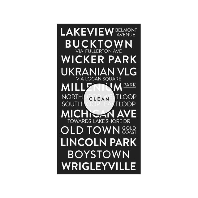 CHICAGO ILLINOIS Bus Scroll - LAKEVIEW - Foundry