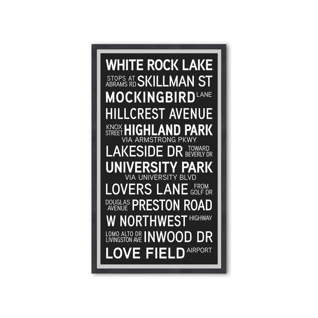 DALLAS TEXAS Bus Scroll - WHITE ROCK LAKE - Foundry