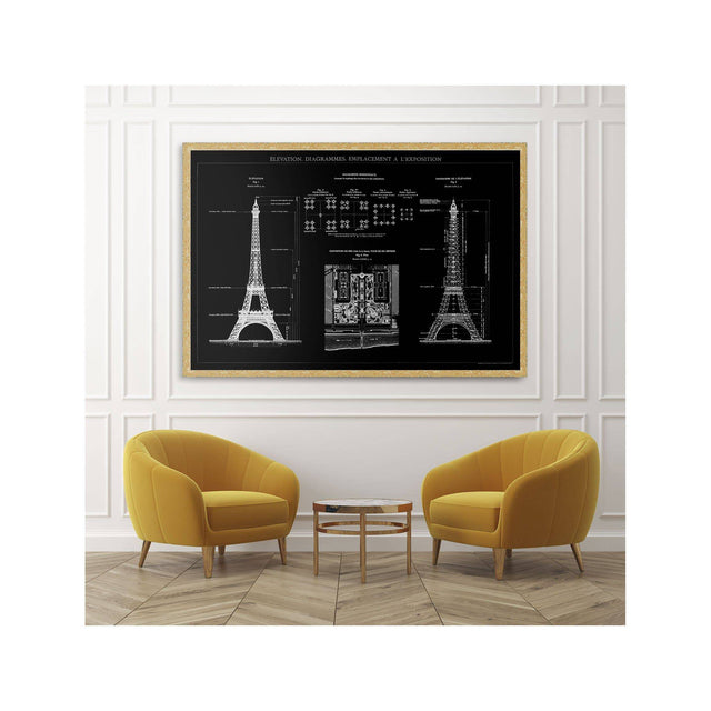 EIFFEL TOWER - ELEVATION, DIAGRAMMES, EMPLACEMENT A L'EXPOSITION - Foundry
