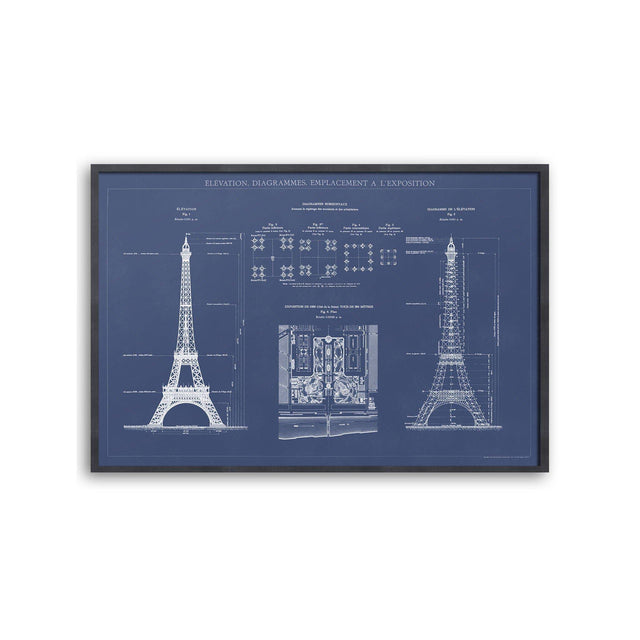 EIFFEL TOWER - ELEVATION, DIAGRAMMES, EMPLACEMENT A L'EXPOSITION - Foundry