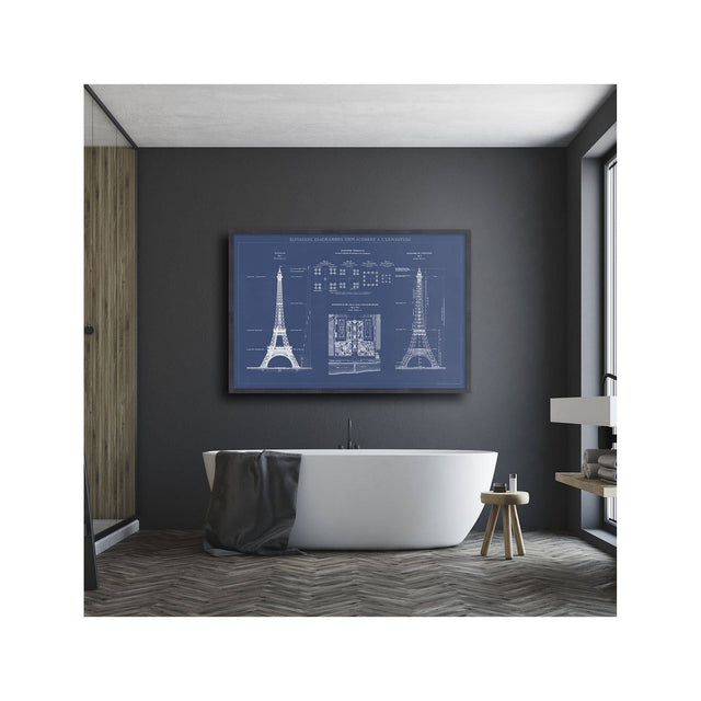 EIFFEL TOWER - ELEVATION, DIAGRAMMES, EMPLACEMENT A L'EXPOSITION - Foundry