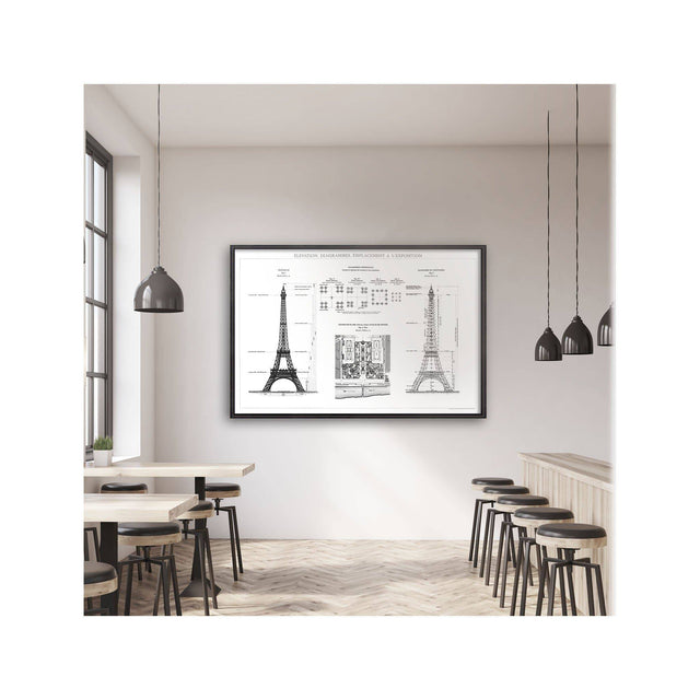 EIFFEL TOWER - ELEVATION, DIAGRAMMES, EMPLACEMENT A L'EXPOSITION - Foundry
