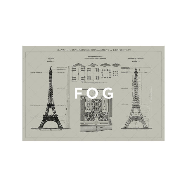 EIFFEL TOWER - ELEVATION, DIAGRAMMES, EMPLACEMENT A L'EXPOSITION - Foundry