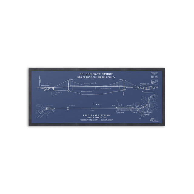 GOLDEN GATE BRIDGE - 1937 Profile + Elevation - Foundry