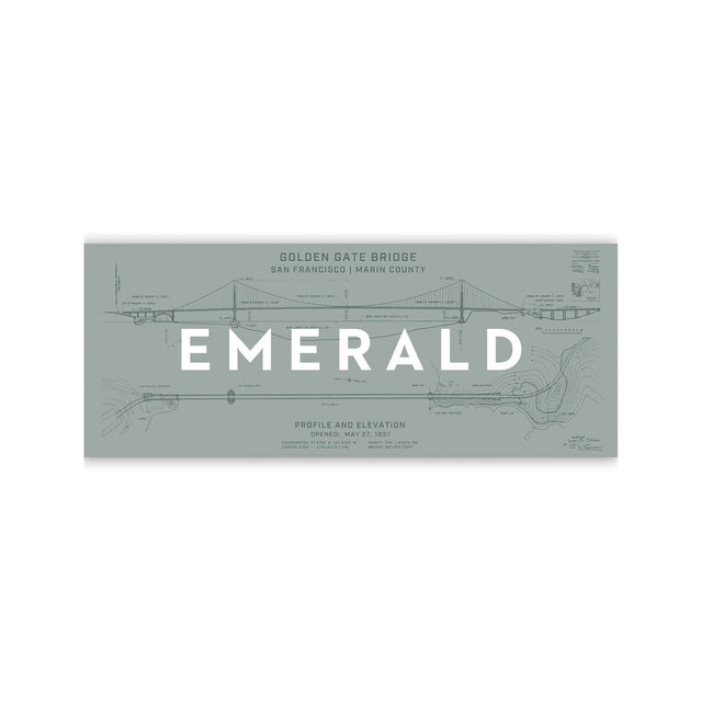 GOLDEN GATE BRIDGE - 1937 Profile + Elevation - Foundry