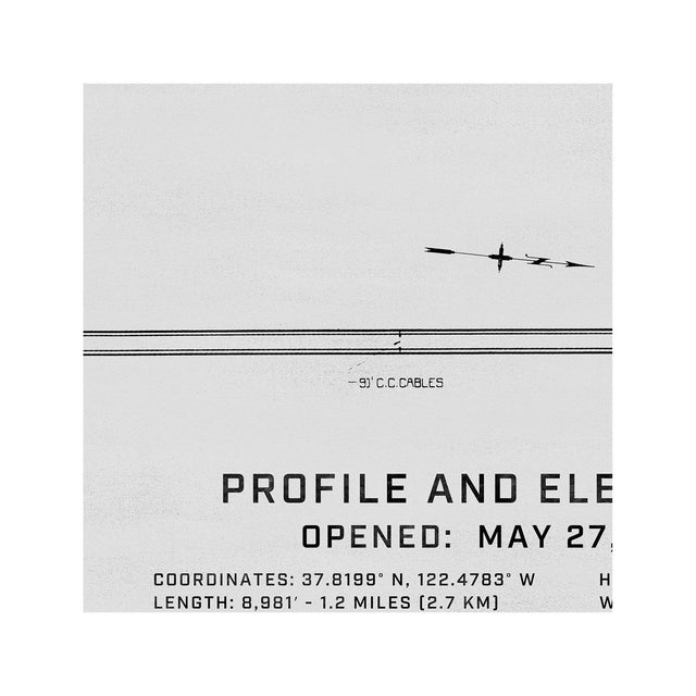 GOLDEN GATE BRIDGE - 1937 Profile + Elevation - Foundry