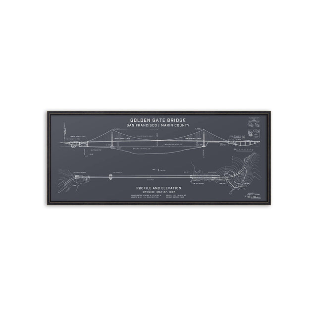 GOLDEN GATE BRIDGE - 1937 Profile + Elevation - Foundry